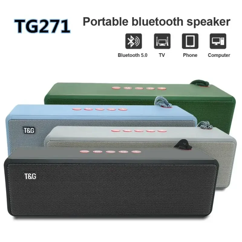 Waterproof 2400mAh TG271 Bluetooth Speaker Portable Wireless Speakers Loudspeaker Bass Column Sound Box USB TFcard FM Outdoor