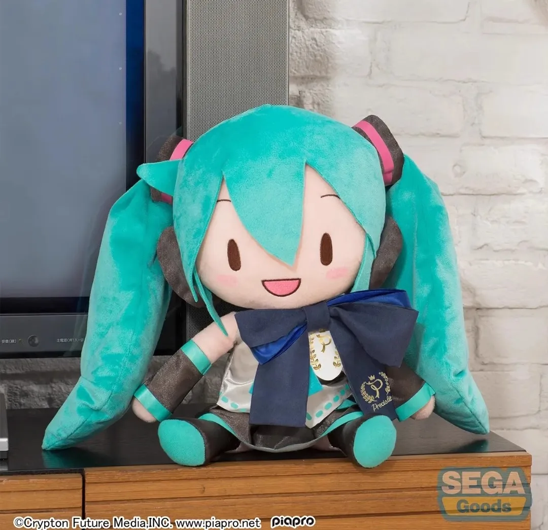 Hot ของแท้ Sega Hatsune Miku ตุ๊กตาน่ารักโบว์ Fufu สูตรชุดริบบิ้นสีฟ้าตุ๊กตา Plush ตุ๊กตาสาวของเล่นตุ๊กตาของขวัญวันเกิด