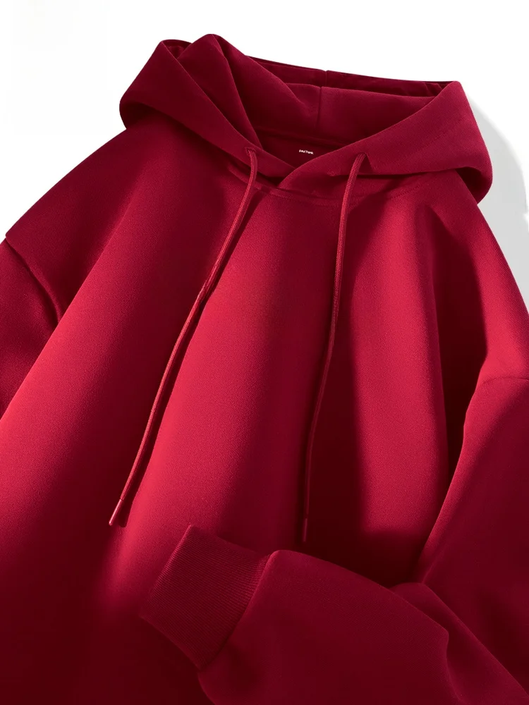 

Men's Fce Lined Hoodie Berry Red Spring Autumn Winter Thiened Hooded Jaet Printed Casual Comfortable Sweats...