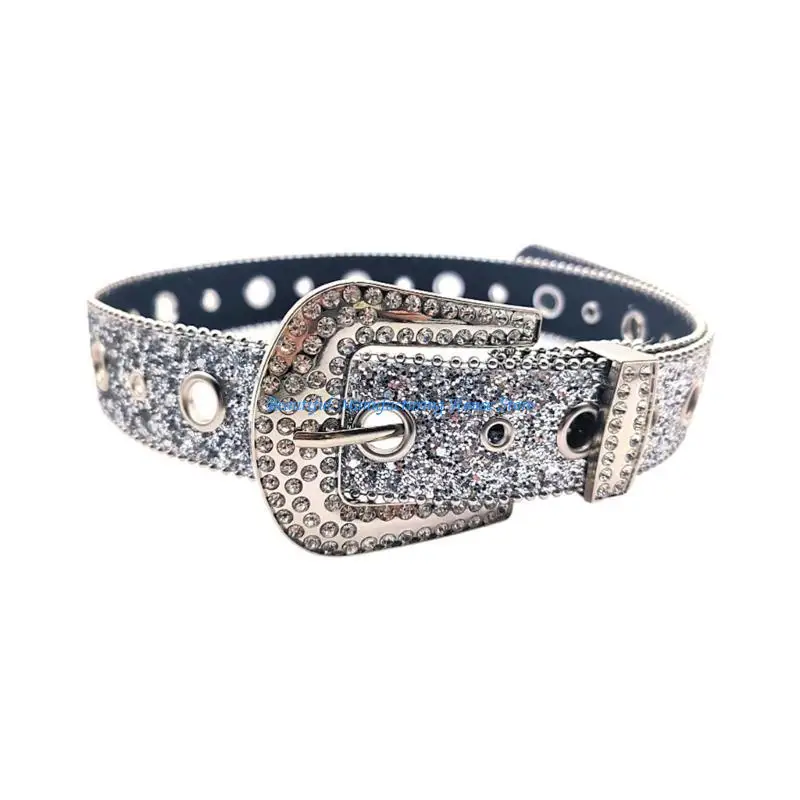 E56A التسلق حجر الراين مشبك أحزمة وسط للجينز حزام قابل للتعديل لراعية البقر راعية البقر المراهقين الإناث الجينز تنورة زنار #1