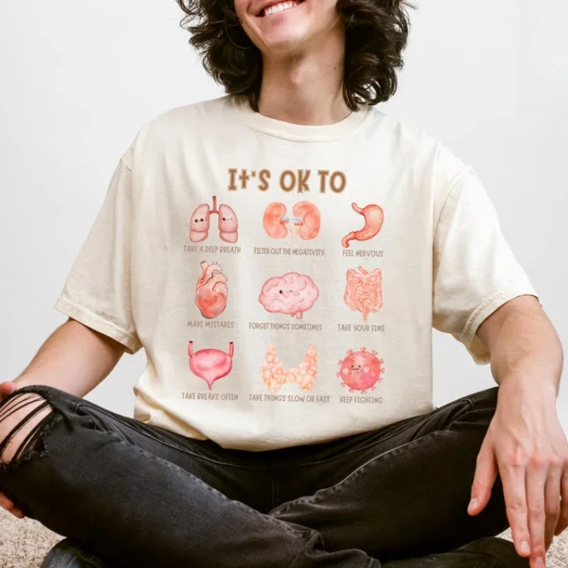 Unisex Mental Health Awareness T-shirt for Healthcare Workers It's OK To Feel Shirt Emotional Support Gifts for Nurse-Doctor Tee