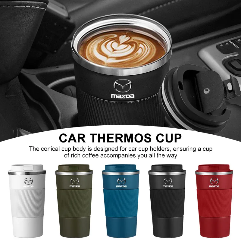 Taza Termo de café de acero inoxidable, termo de vacío para coche, taza térmica de viaje para Mazda 2 Atenza CX7 CX-5 CX5 CX-3 CX-9 2016 2019 2021