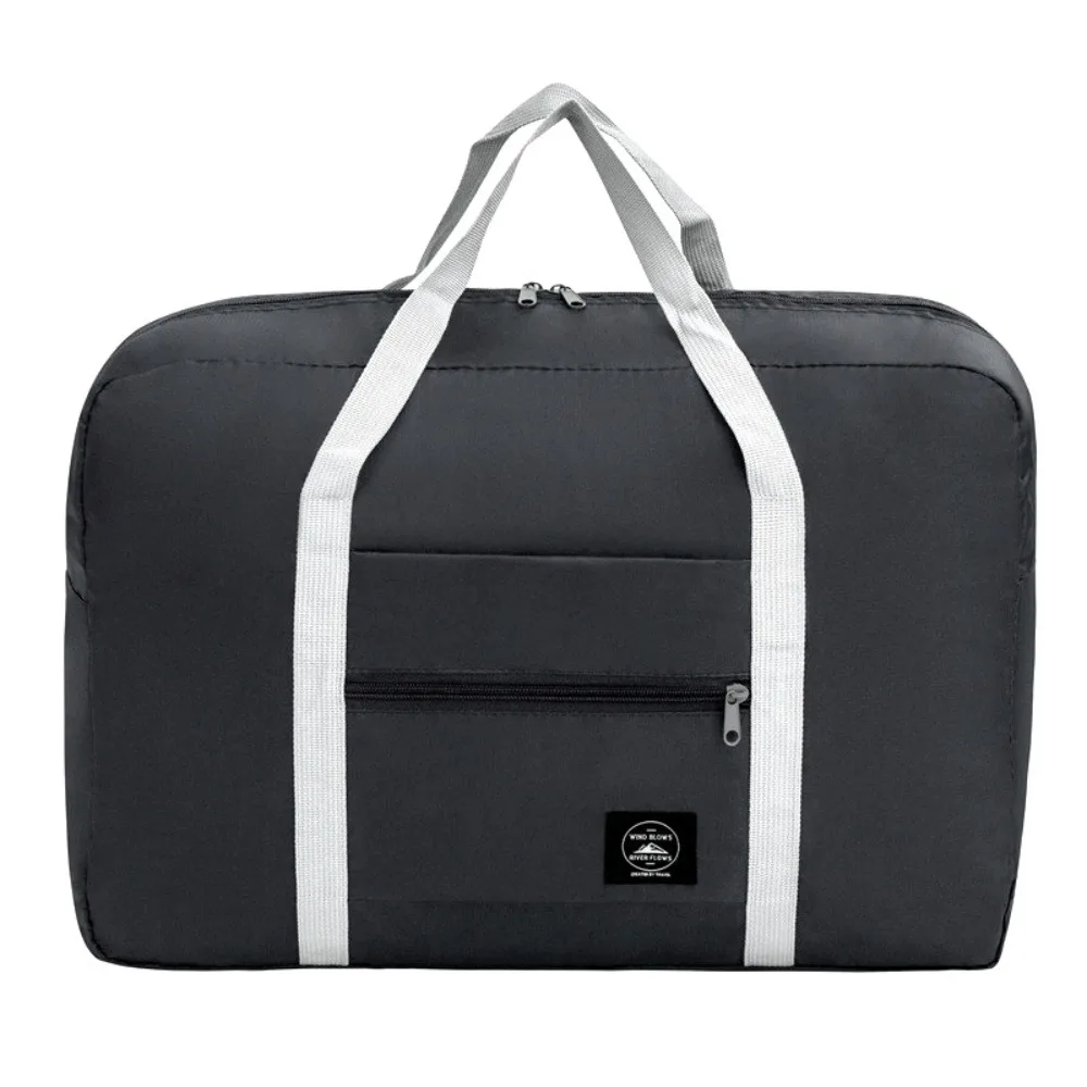

Polyester Travel Handbag Solid Color Large Capacity Hand Luggage Shoulder Bag Waterproof Foldable Duffle Bag