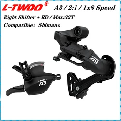 LTWOO A3 2:1 1X8 8 Speed Derailleurs Trigger Groupset 8s 8v Shifter Lever 8 Speed Rear Derailleur switches Compatible Shimano