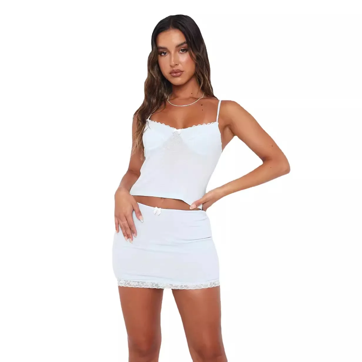 

Летняя новая мода для девочек в Европе и США с v-образным вырезом и открытой спиной, пупок, маленькая слинг, узкая юбка на бедрах, женский костюм