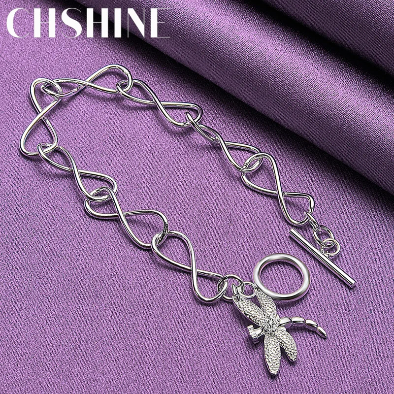 

CHSHINE 925 Sterling Silver Dragonfly Bracelet For Women Wedding Party Fashion Charm Jewelry Factory Wholesale