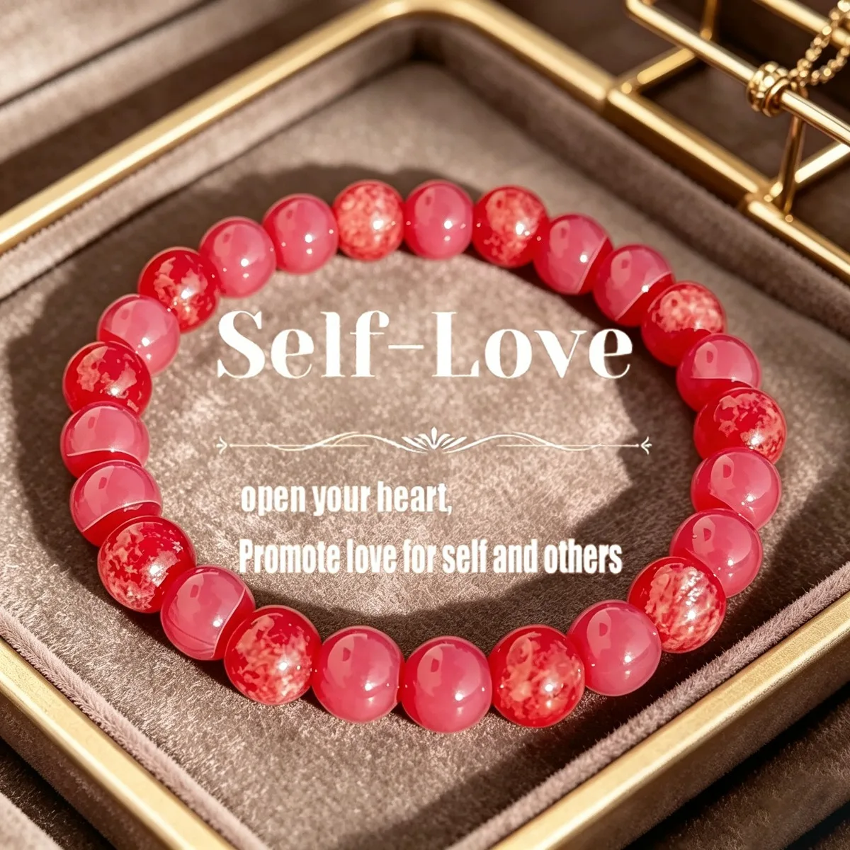1pc Extremely Simple Pink Rose Quartz Stone Bracelet, Symbolizing Youthful Vitality, a Fashionable Wrist Accessory for Girls
