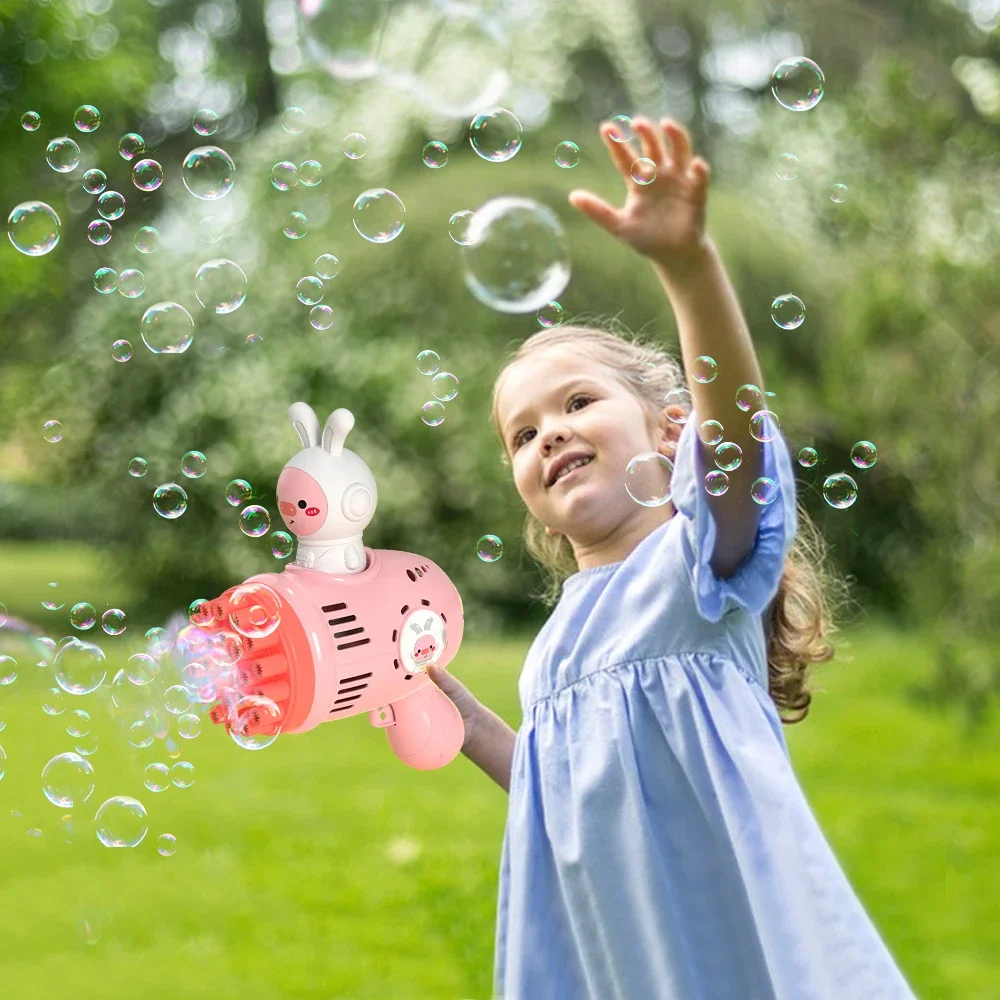 Bubble Waterspeelgoed Space Rabbit Bubble Gun voor kinderen Bubble Machine Automatische 23-gaats Bubble Maker Outdoor Beach Party voor kinderen