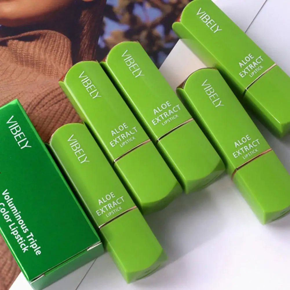 Aloe Vera bálsamo labial descolorido lápiz labial Color mágico labio nutritivo duradero lápiz labial chica cambio cuidado hidratante brillo B5X5