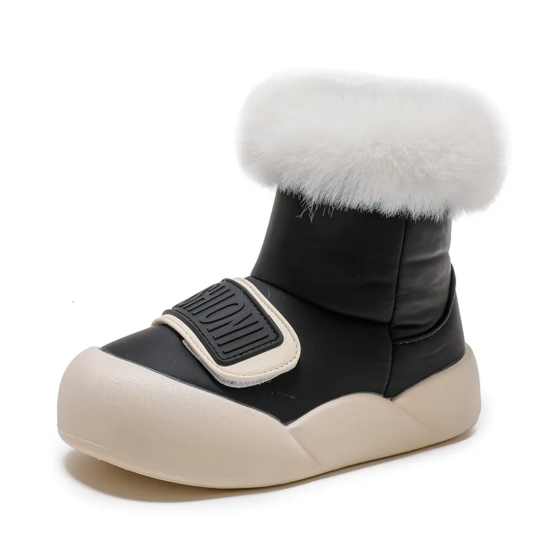 Warm Snow Boots New Fashion Girl Boots Simple Versatile Mid Length Boot Velvet Comfort Child Shoes Anti Slip Classic Girls Shoe