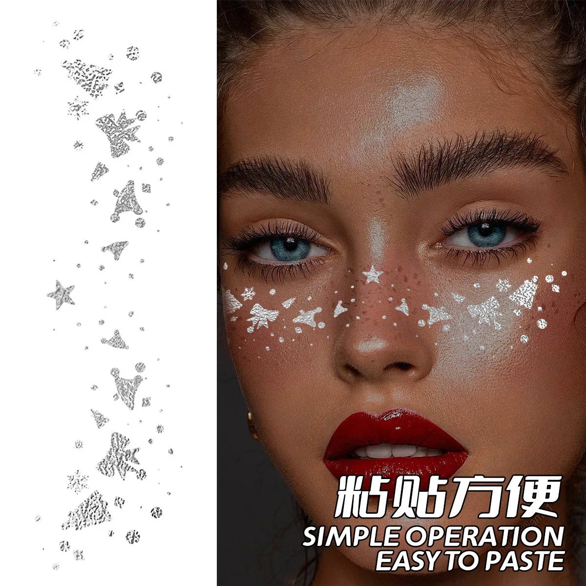

Disposable Christmas Freckle Tattoo Stickers Gold Foil Face Decals Waterproof Long Lasting for Festival Party Makeup
