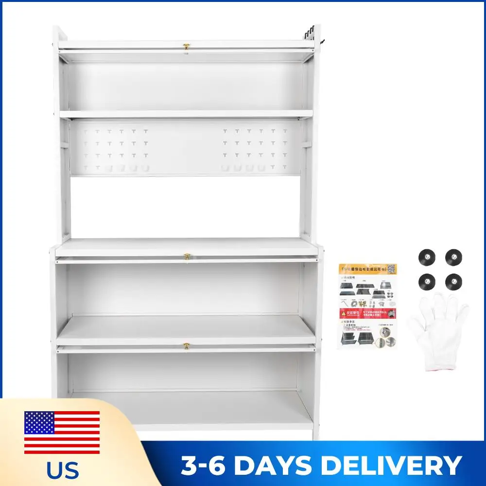 

Wheeled Multi-Layer Floor Storage Cabinet with Locker Hole Board Multi Tier Kitchen Rack Rust Proof Microwave Oven Pot Oven Rack