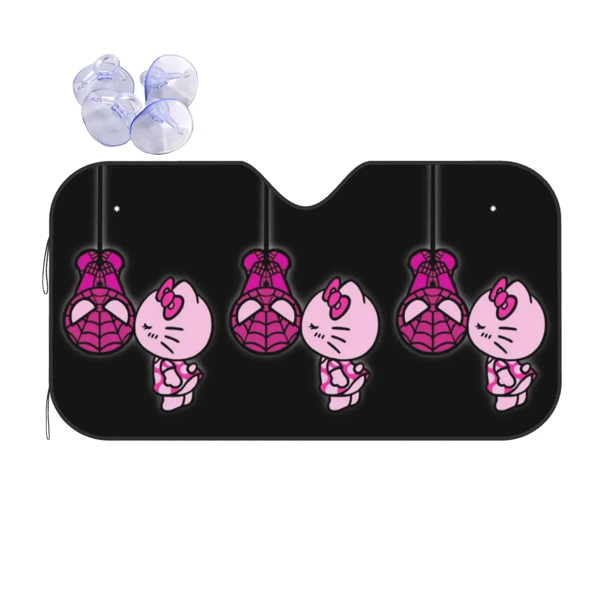

Custom Hello Kitty Cat Car Windshield Sunshade Foldable Anime Cartoon Sun Blocker Car Window Shades