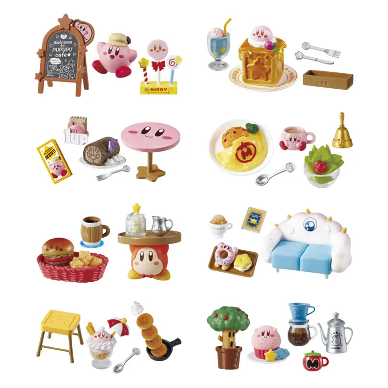 Re-Ment Kirby Cafe Time: Escena en Miniatura, Accesorios Coleccionables, Figura Decorativa de Mesa, Mini Adorno para Entusiastas