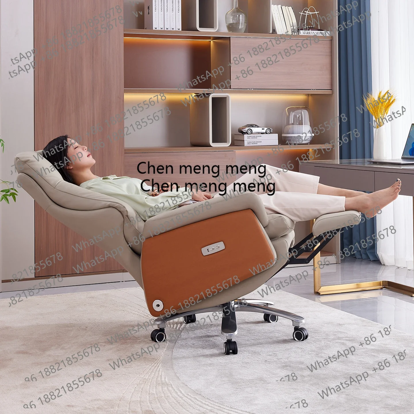 K182K182Boss  Office Chair Lunch Break Electric Lift Genuine Leather Computer Office  Top Layer Cowhide Executive Chair