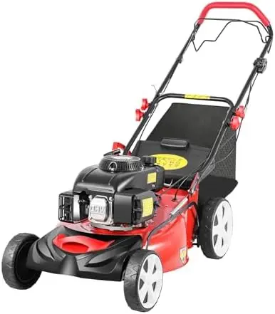 20-Inch Self-Propelled Gas Lawn Mower, 140cc 4-Cycle Engine with 16 Gallon Large Capacity Bag and Noise-Reduction