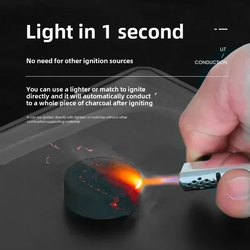 100 قطعة أقراص مشعل النار الطبيعية للشواء ، فحم الإضاءة السريعة لإشعال أقراص حفرة الخشب الموقد الفحم كاتب للشواية