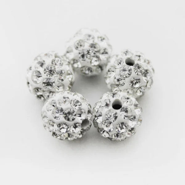50pcs 4 6 8 10 12mm white Rhinestone Ball Beads Clay Paved Crystal Disco Spacer Beads For DIY Jewelry  Necklace gh4s j5