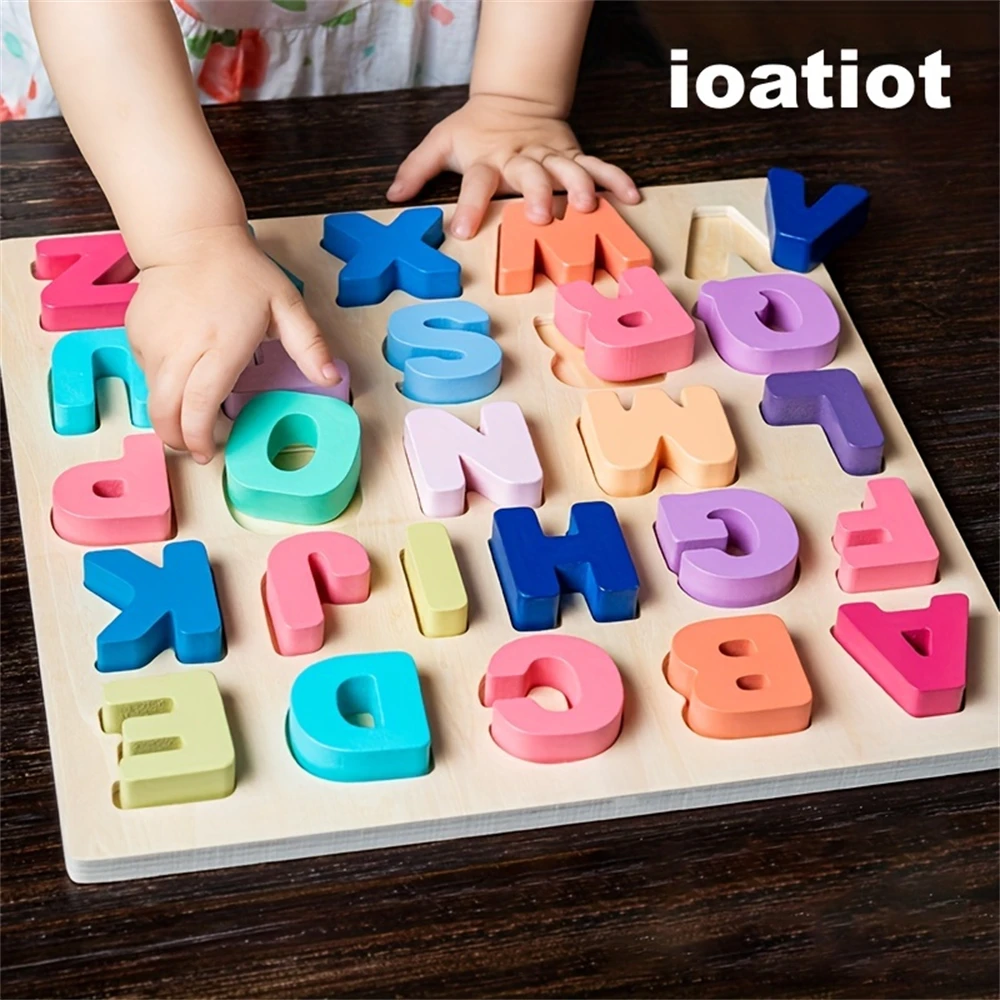 3D Puzzle Toys For Kids Boost Your Child's Learning With Alphabet Matching Wooden Puzzles For 1-3 Year Olds Christmas Gifts