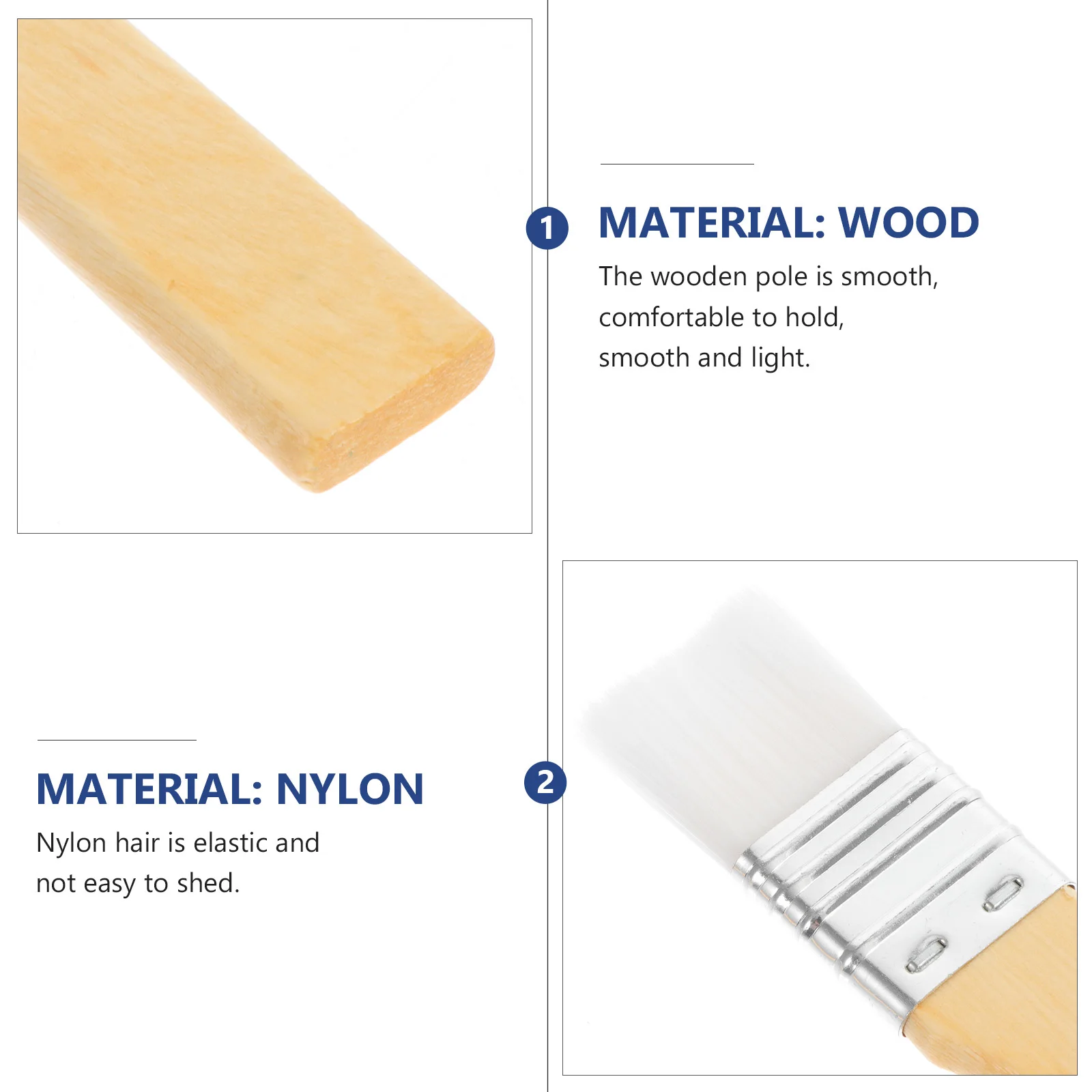 

6Pcs Painting Brush Set Professional Oil Watercolor Brushes Smooth Wooden Handle Elastic Nylon Hair for DIY Art Crafts School