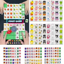 Seaside Escape Game Blocks, American Mahjong Game Set, Mahjong Sets with 64 Tiles 24mm Flag Pattern for Spring Picnic Party Gift