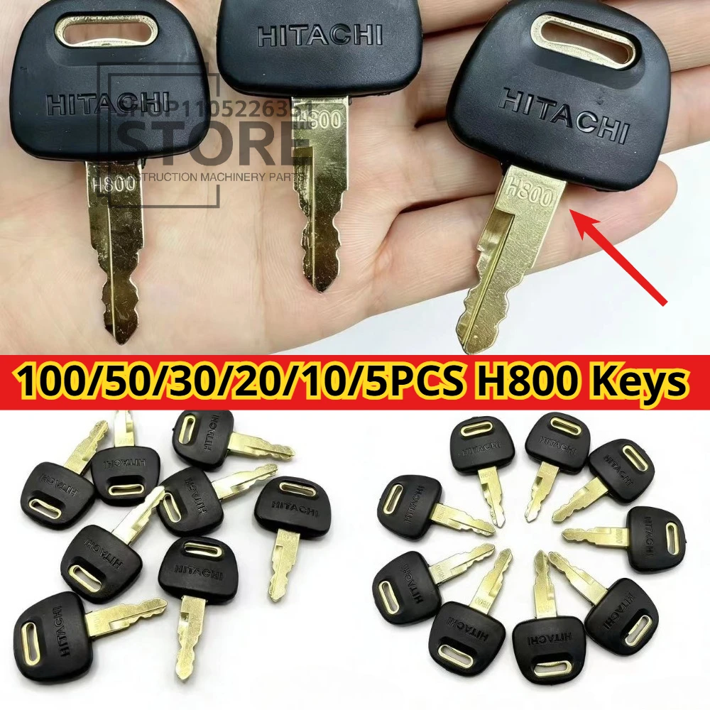 

100 шт. ключей для экскаваторов Hitachi (50/30/20/10/5 шт.) H800 BU0028, ключ зажигания/замка двери для ZAX/ZAXIS EX120-EX200/ZAX210 Grab