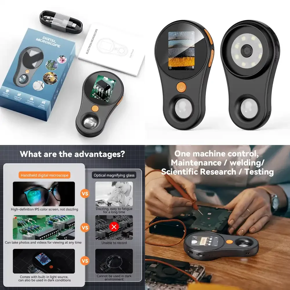 

Inskam 370 500X Portable 2MP Digital Microscope Handheld Microscope for Electronics Repair with Super Macro Lens