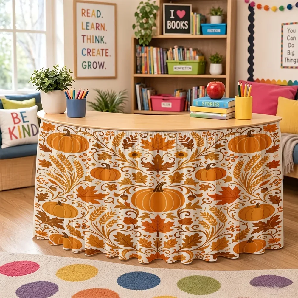 Back-to-school season, party table skirts, one-piece printed items featuring pumpkin and maple leaf patterns, etc.