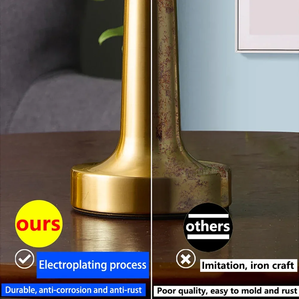 LED Table Light Metal Touch Desktop Decorative Lamp Rechargeable Night Lights For Bar Coffee Table Restaurant Decoration Light