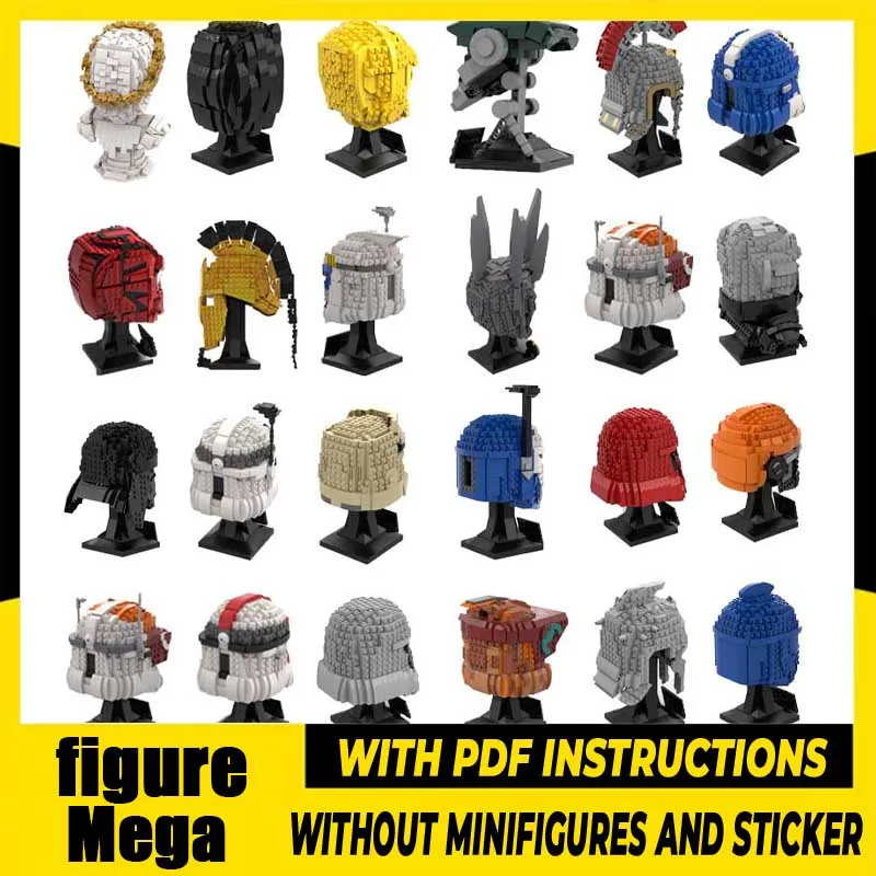

Звездный фильм Moc, строительные кирпичи, шлем, коллекционер, модель Megafigure, технология, модульная модель, блоки, сборка, подарочные игрушки, наборы «сделай сам»