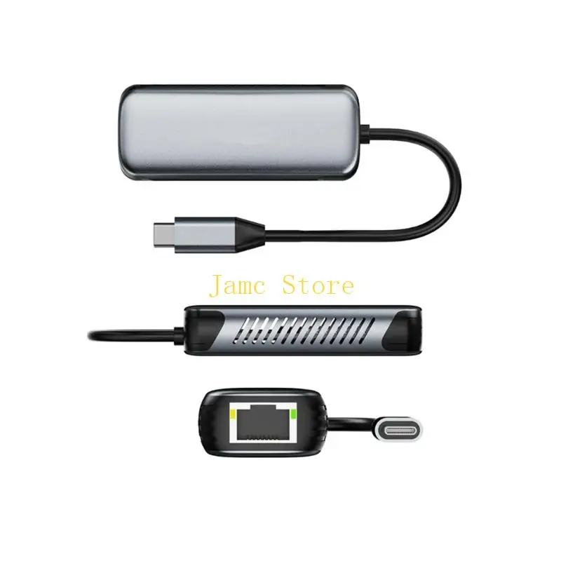 LX0B USB C to 5Gbps Gigabit LAN Adapters 5000Mbps Stable Connection Aluminum Build for Work and Home