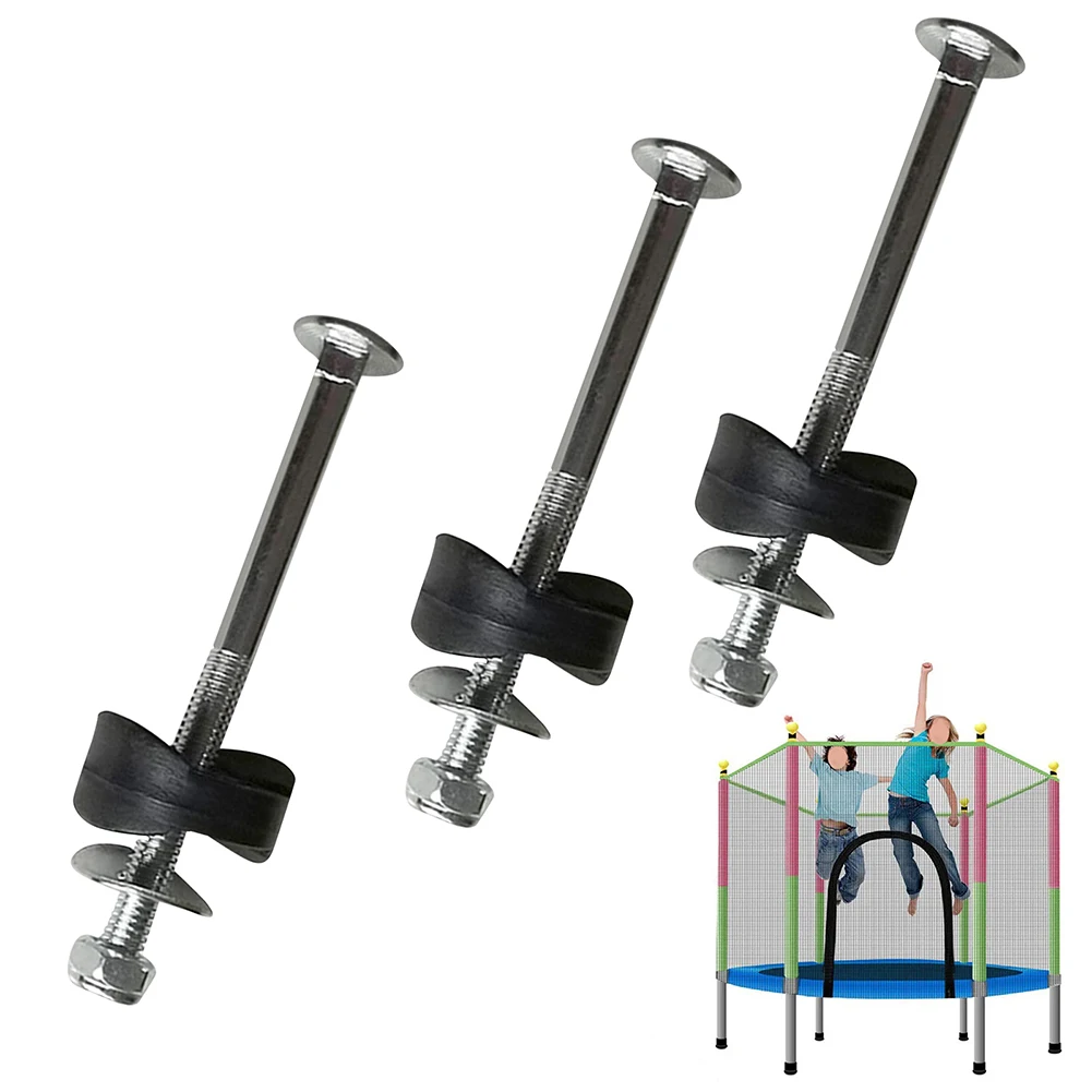 YFASHION 12Pcs Galvanized Steel Trampoline Screw Set Anti Fall Trampoline Stabilization Tool Jumping Bed Holder Screw