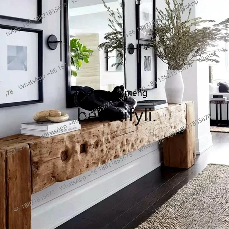 N178 G Log Entrance Platform Surprise Quiet Wind Bar Case Entrance Table, Log, Old Desk Medieval Bar Case Entrance