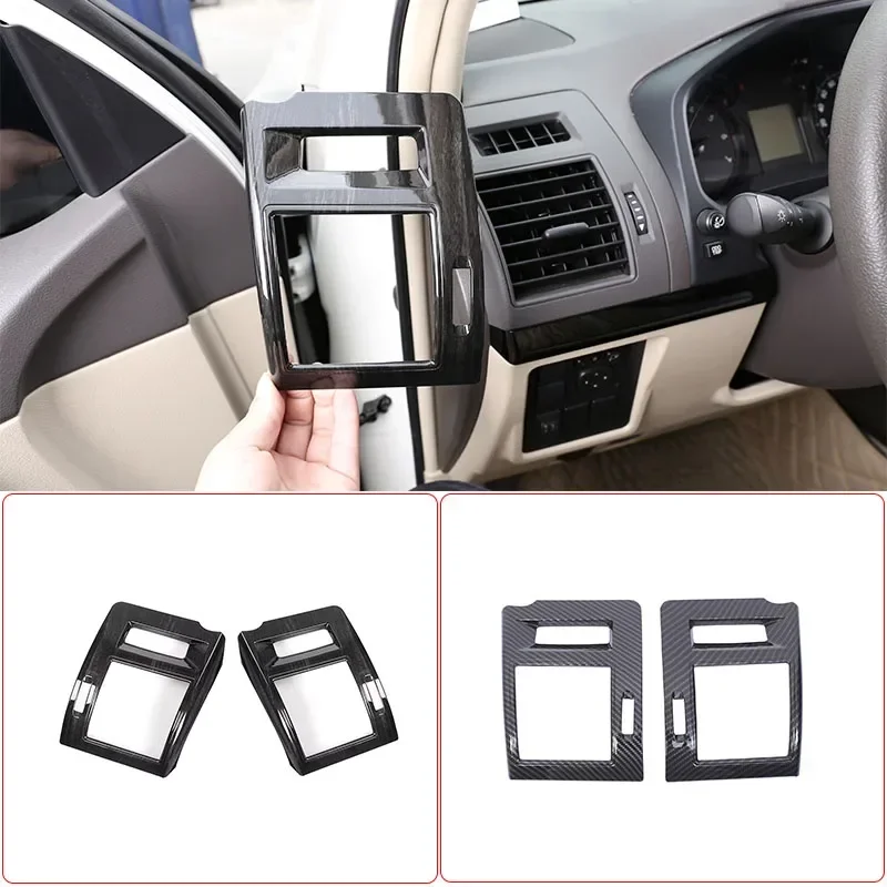 2Pcs ABS Carbon Fiber For Toyota Land Cruiser Prado FJ150 150 2018 Car Air Conditioner Side Outlet Frame Sticker Car Accessories