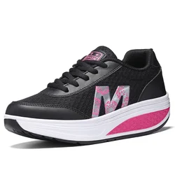 Zapatos tonificadores transpirables para mujer, zapatillas de plataforma con cuña para Fitness, adelgazantes, para perder peso, talla grande, primavera y otoño