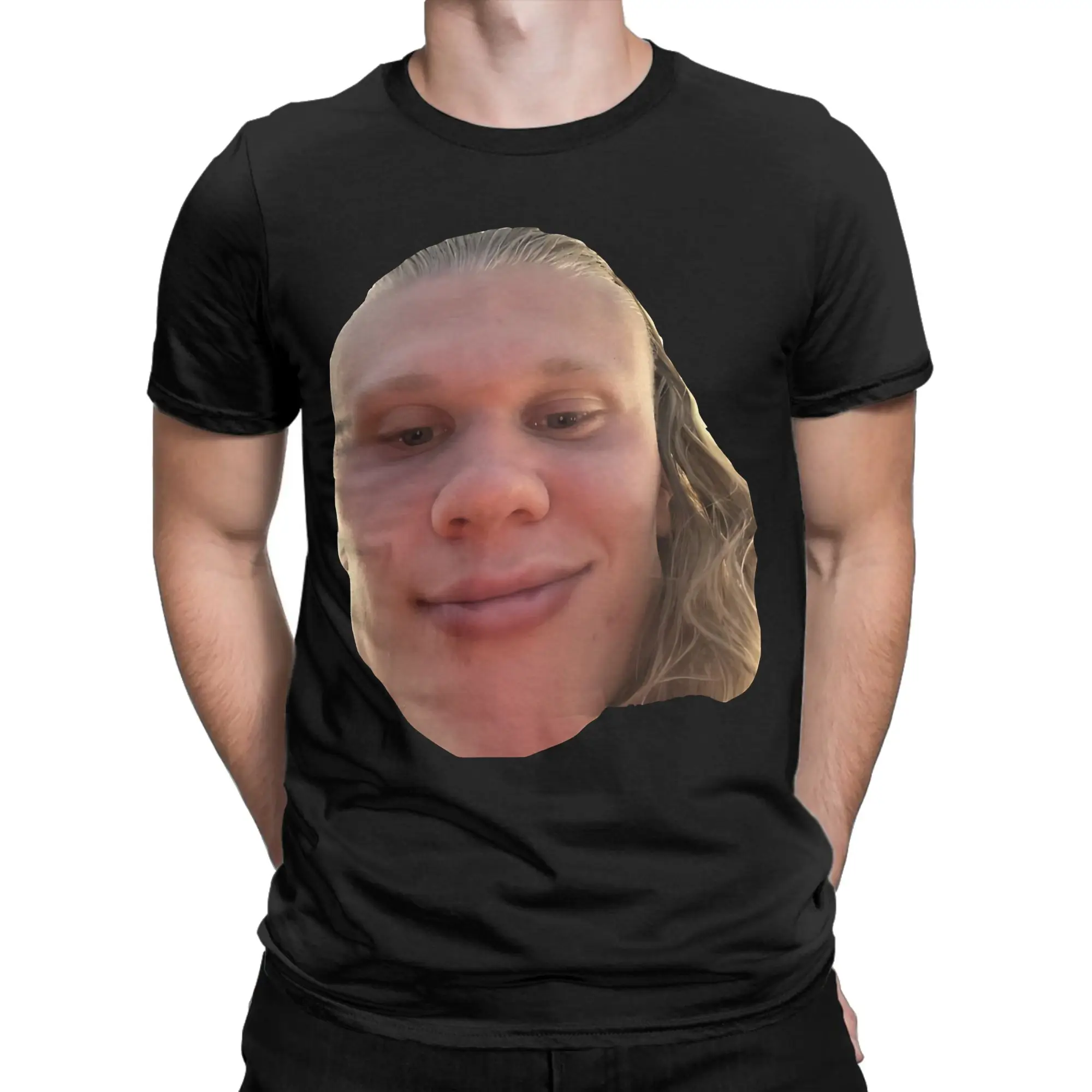 Norwegian Goat selfie  Erling Haaland Norway T-Shirts Men Tee Shirt Round Collar Short Sleeve T Shirt New Arrival Clothing