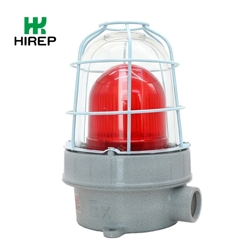 2026 HIREP Explosion Proof Alarm Lamp with Strobe Light and Buzzer ATEX Certified Outdoor for Chemical Plant and Refinery Safety