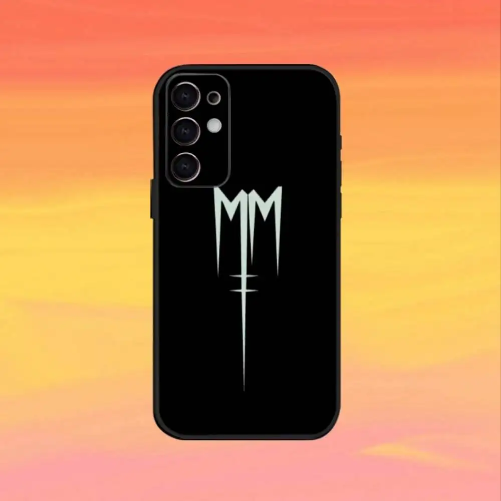 Funda de teléfono Singer M-Marilyn M-Manson para Samsung S25,S24,S23,S22,S21,S20,Plus,Fe,Lite,Otros cubierta negra