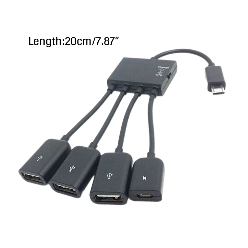 TypeC MicroUSB OTG 4 포트 어댑터 다중 장치 전화용 전원 코드 Dropship