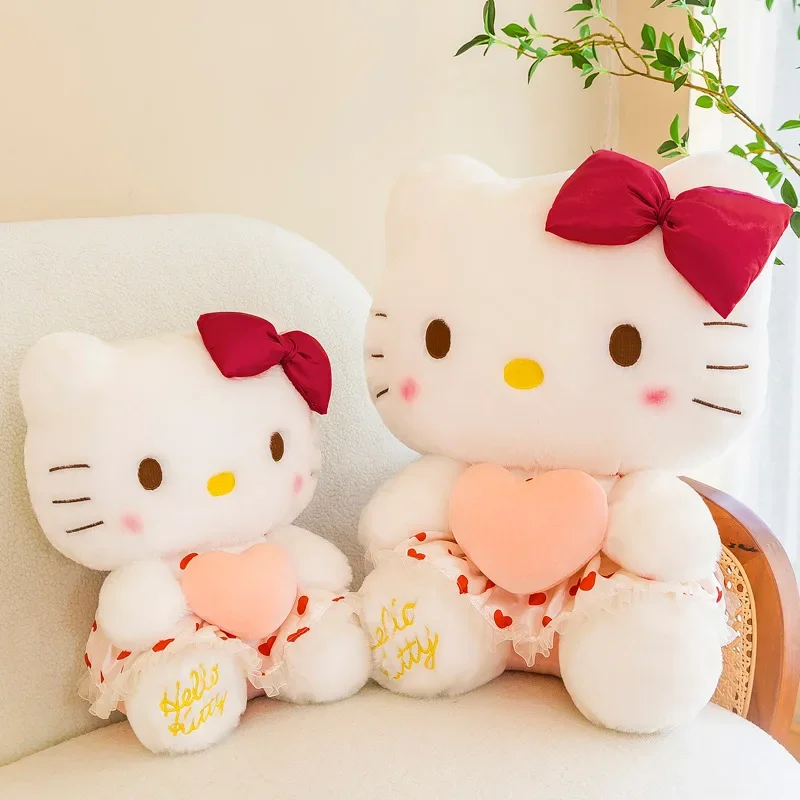 90CM Super Big Size Sanrio Stuffed Animal Kawaii Love HelloKitty Plushies Cartoon Doll Home Decoration Children's Holiday Gift