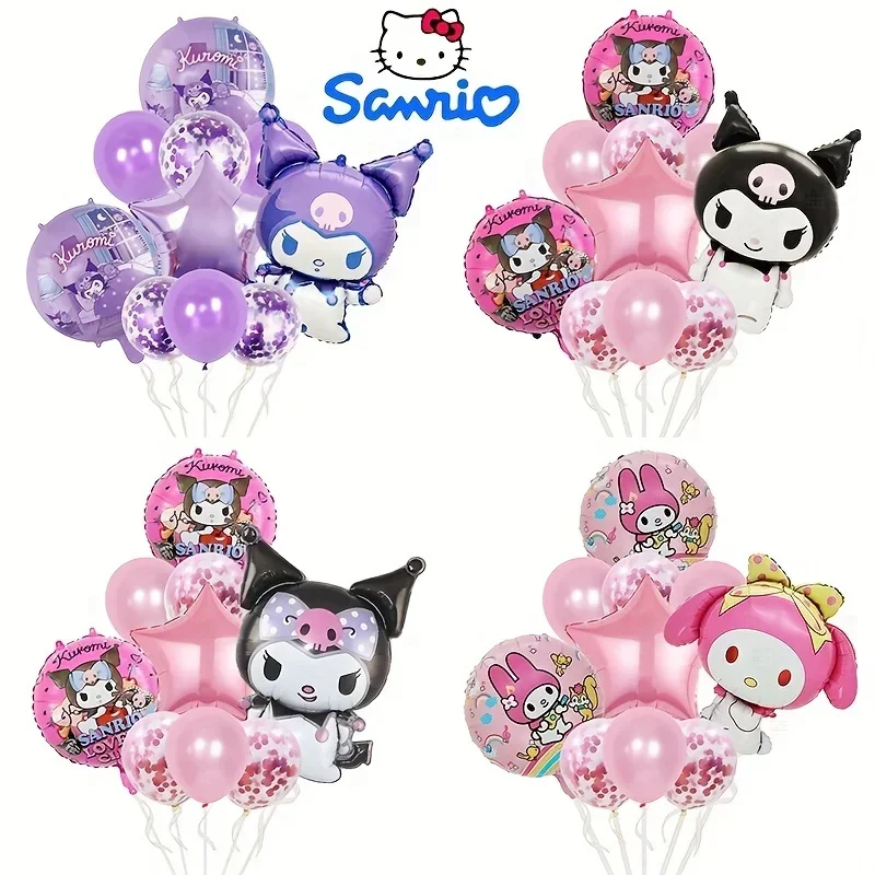 10pcs Sanrio My Melody Balloon Set Cute Kuromi Kids Cartoon Anime Perfect for Birthday Graduations Weddings Party Decorations