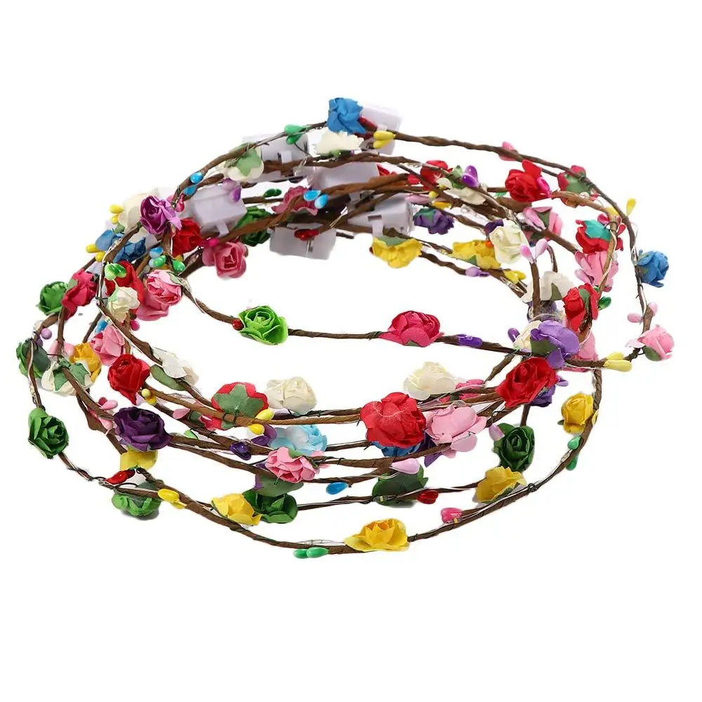 Цветочный светодиодный светильник для дня рождения для подружки невесты, приморский светящийся светящийся венок, пляжная повязка на голову, венок, повязка на голову, цветочные короны