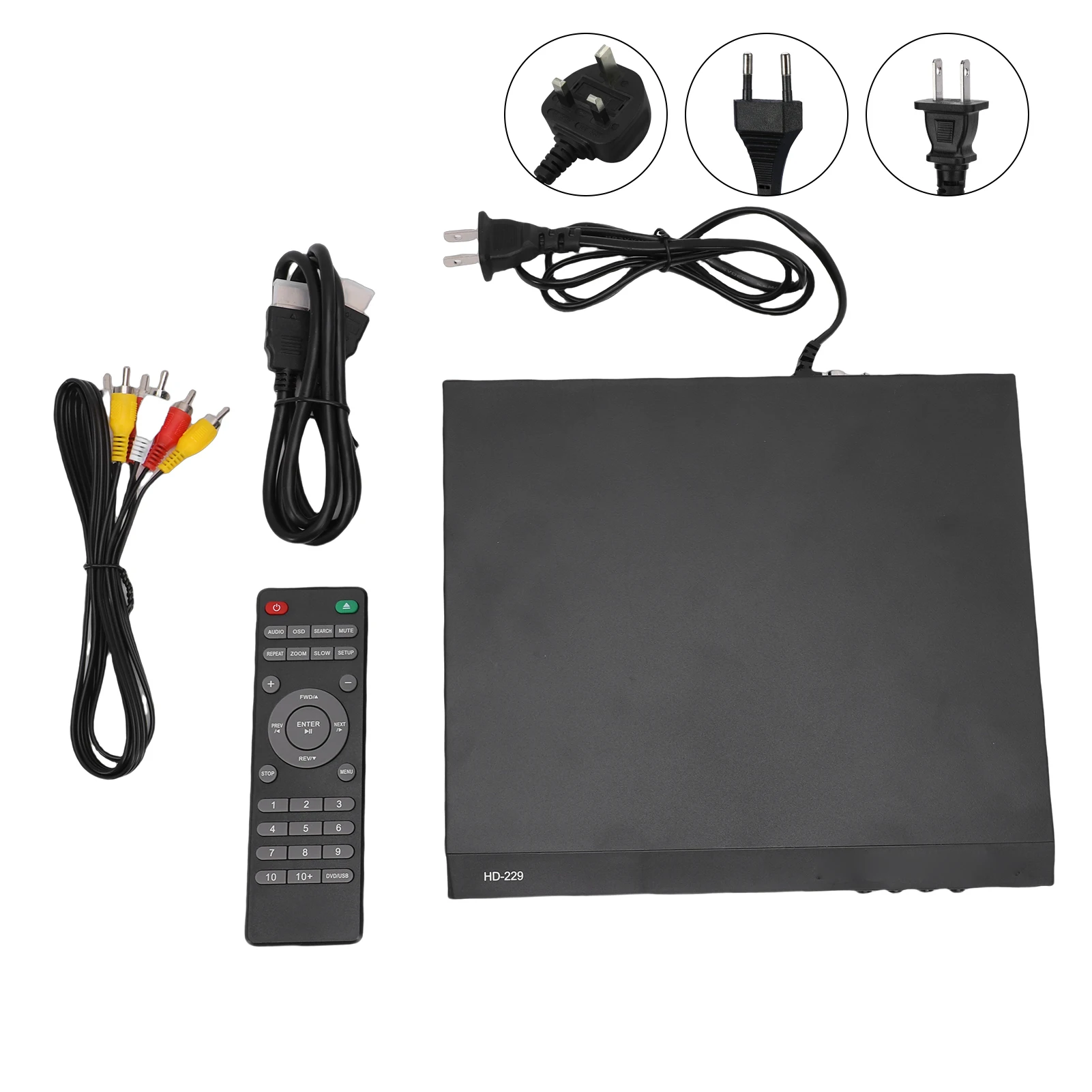

DVD Player 1080P HD Multimedia Interface All Region CD Player for TV Home Stereo with MP3 Playback Remote Control 6.5mm Mic Inpu