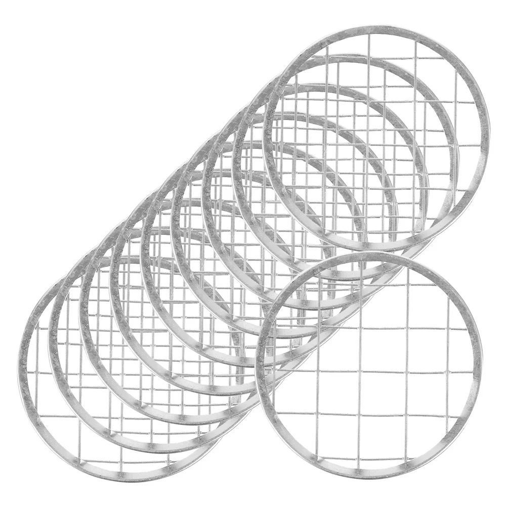

10Pcs Reusable Iron Flower Grid Floral Vase Grid Mesh Mason Jar Supply Professional Floral Tool Jar Sprouting Lid