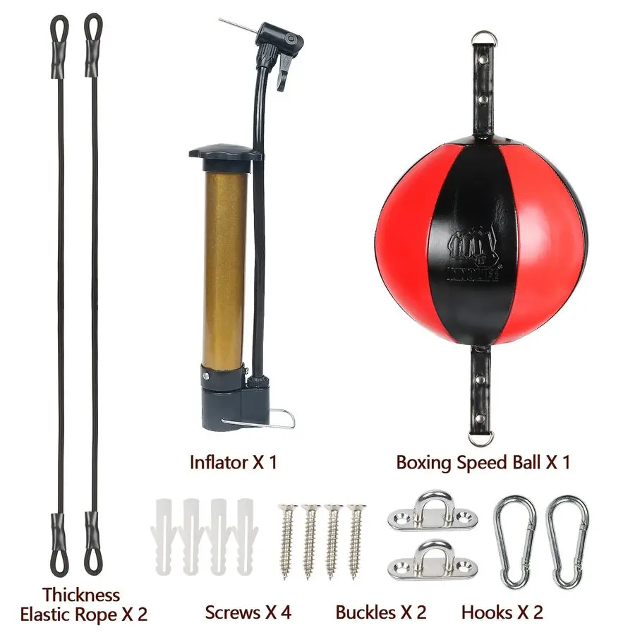 Double End Punching Ball Striking Punching Bag Kit, Speed Striking Reflex Kit with Bungee Cords Perfect for Reaction, Agility, a