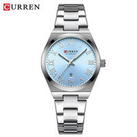 CURREN 9095 Women Quartz Watch Fashion Calendar Leisure Analog Display Rose Gold Purple Stainless Steel Strap for Ladies