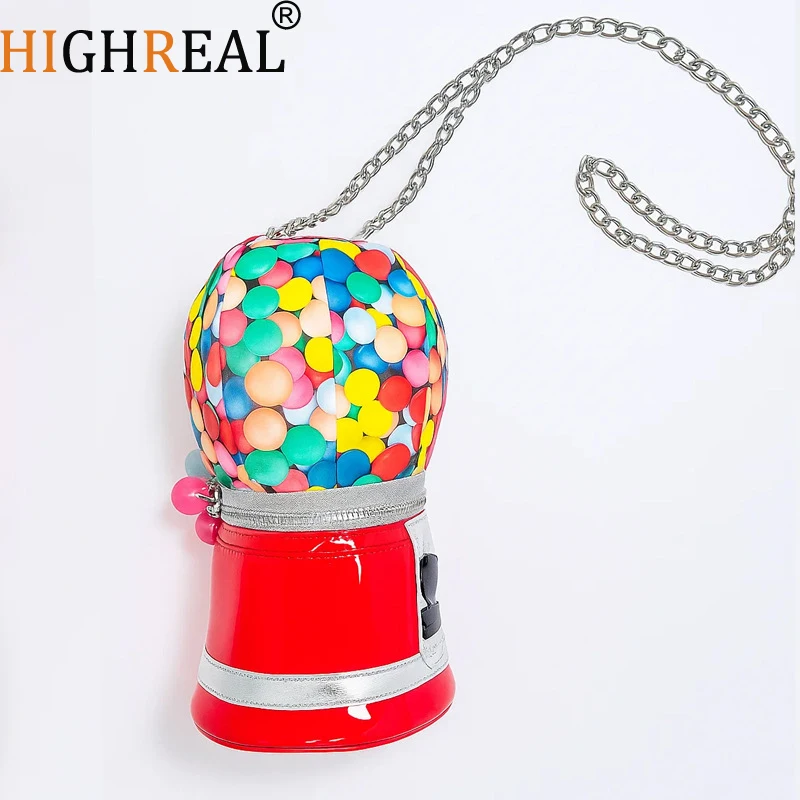 

Red Hot Air Balloon Shape Handbag Party Clutch Bag for Women Purses Fashion Luxury Designer Bags Shoulder Chain Bag Pu Leather