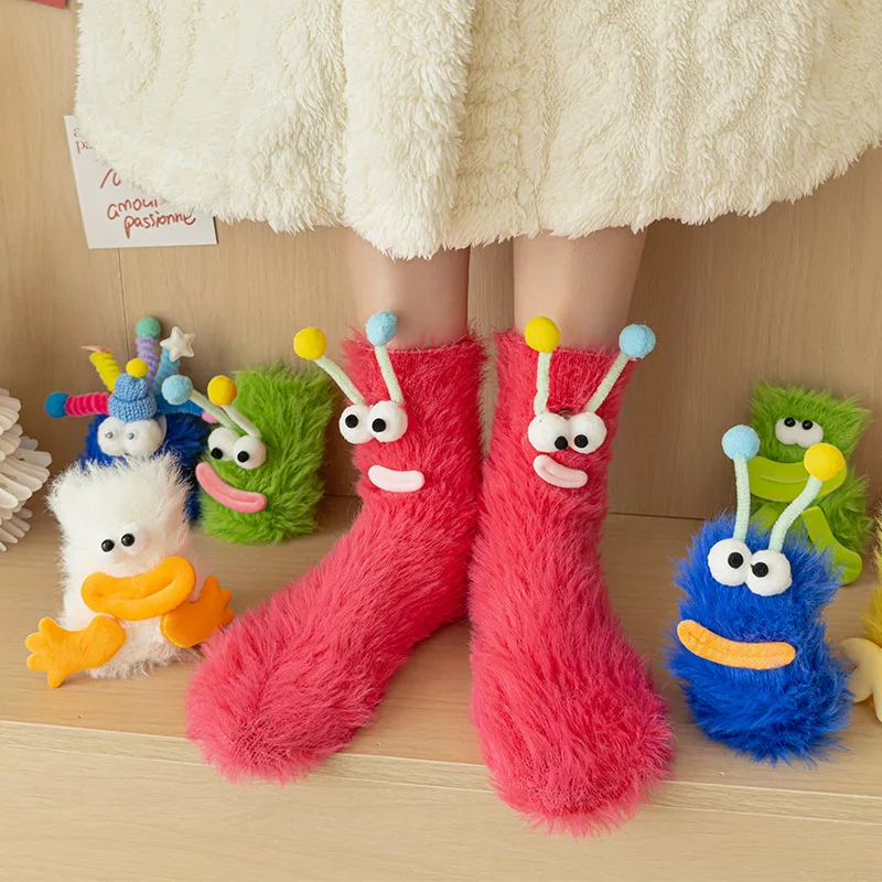 

Women Warm Plush Fleece Lined Mid Socks Fuzzy Thick Slipper Socks for Maternity Postpartum Soft Cozy Indoor Winter Home Comfort
