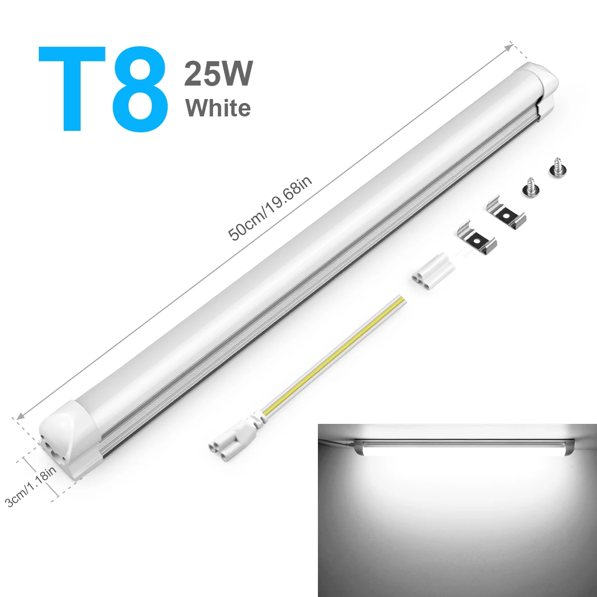 50CM T5 T8 Aluminium LED Licht Buis 15W 25W LED Lamp Buis 110V 220V voor Bureau Werkplaats Garage Magazijn Keukenkast Verlichting