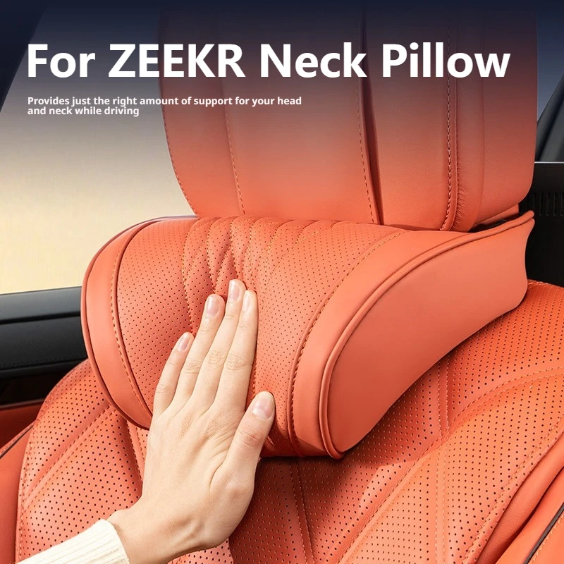 Luxury Nappa Leather Latex Car Neck Pillow For ZEEKR 001 FR 007 7GT 009 Grand X 7X MIX 9X Ergonomic Support Car Waist Pillow